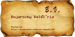Bojarszky Valéria névjegykártya